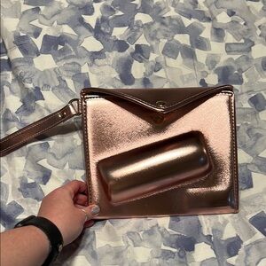Metallic Rose Gold Seltzer Clutch
